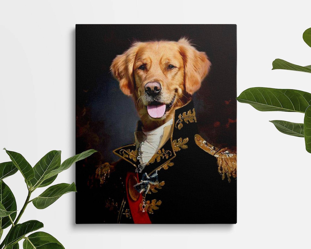 Custom Dog Portrait Painting Canvas, Royal Pet Portrait, Renaissance ...