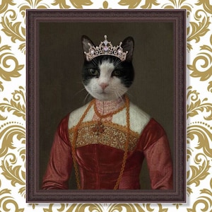 Custom Royal Pet Portrait, Royal Pet Queen King, Fancy Pet Portrait, Custom Funny Pet Portrait, Cat Dog Portrait, Dog Passed Away, Pet Loss