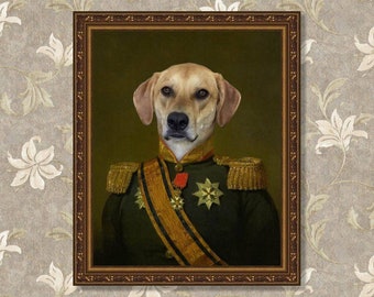 Poster Personalizzato Con Foto Del Tuo Animale Domestico – Ritratto Reale Stile Re/Regina – Prodotto In Germania (Royal R04)