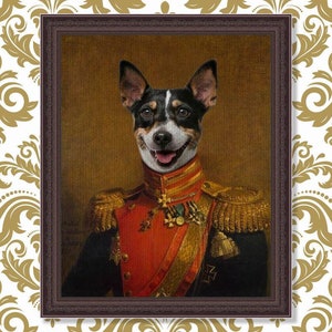 Custom Military Pet Portrait, Renaissance Pet Portrait, Classic Pet Portrait, Regal Pet Portrait, Pet Loss Gift, Fathers Day Unique Gift
