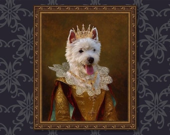 Custom Pet Portrait, Royal Pet Portrait, Custom Classic Cat Portrait, Renaissance Pet Portrait, Wedding Gift Ideas, Birthday Gifts, Dad Gift