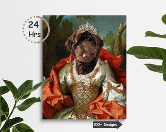 Custom Renaissance Pet Portrait, Custom Princess Cat Portrait, Regal Pet Portrait, Royal Pet Portrait, King Queen Pet, Birthday Gift Ideas