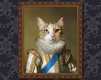 Custom Renaissance Pet Portrait, Custom Dog Portrait Painting, Royal Pet Portrait, Classic Pet Portrait, Military Pet Portrait, Pet memorial