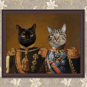 Custom Royal Pet Portrait, 2 Pet Portrait Custom, Dog Art Renaissance Pet Portrait Canvas, Pet Loss Gift, Dog Passed Away, Personalize Gift