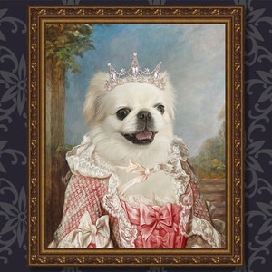 Custom Classic Pet Portrait, Regal Pet Portrait, Custom Cat Portrait, Queen Pet Portrait, Regal Pet Portrait, Birthday Gift 1DZ22