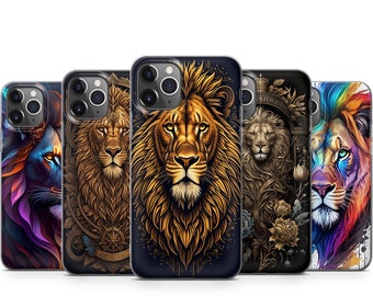 Lion Phone Case For iPhone 16 15 14 13 12 11 Samsung S25 S24 S23 S22 S21 S20 GooglePixel 9 Pro XL 8 7 6 5