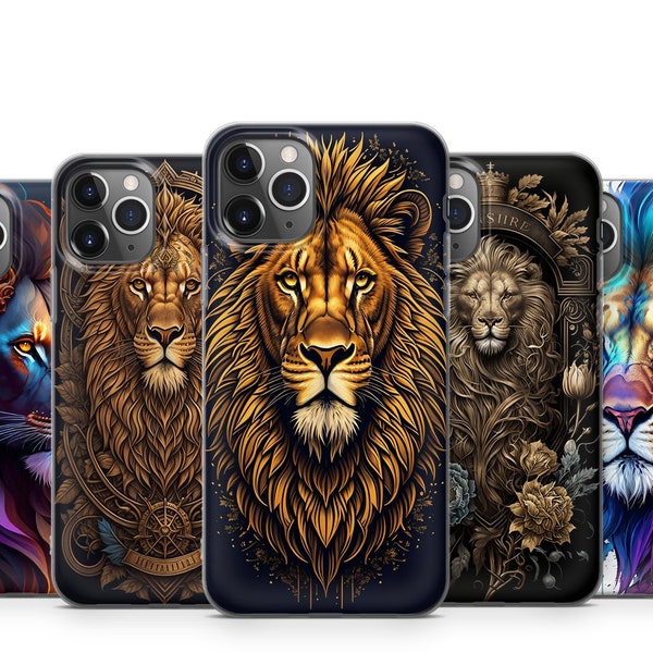 Lion Protective Durable Phone Case for iPhone 15 14 13 12 11 X XS Samsung S23 S22 S21 S20 S10 Note 20 Ultra Huawei GooglePixel