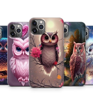 Süße Eulen-Handyhülle für iPhone 16 15 14 13 12 11 Samsung S25 S24 S23 S22 S21 S20 Google Pixel 9 Pro XL 8 7 6 5