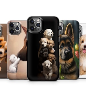 Cute Puppie Dog Phone Case For iPhone 16 15 14 13 12 11 Samsung S25 S24 S23 S22 S21 S20 GooglePixel 9 Pro XL 8 7 6 5
