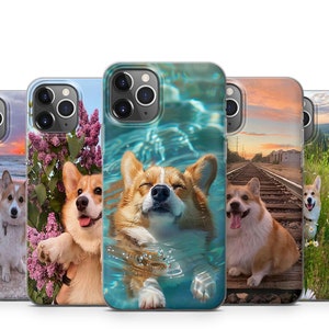 CORGI schattige puppy telefoonhoesje voor iPhone 16 15 14 13 12 11 Samsung S25 S24 S23 S22 S21 S20 Google Pixel 9 Pro XL 8 7 6 5