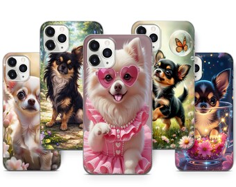 Funda para teléfono con diseño de mini perro chihuahua para iPhone 17 Pro Max 16 Pro 15 14 13 12, compatible con Pixel 10 Pro XL 10A 9 8 7 6. Un lindo regalo para ella/él.
