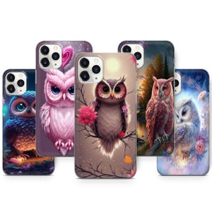 Coque de téléphone hibou mignon pour iPhone 17 Pro Max, 16 Pro, 15, 14, 13, 12, Pixel 10 Pro XL, 10A, 9, 8, 7, 6