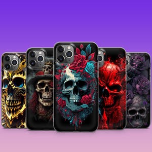 Totenkopf Böser Tod Skelett Handyhülle für iPhone 16 15 14 13 12 11 Samsung S25 S24 S23 S22 S21 S20 Google Pixel 9 Pro XL 8 7 6 5