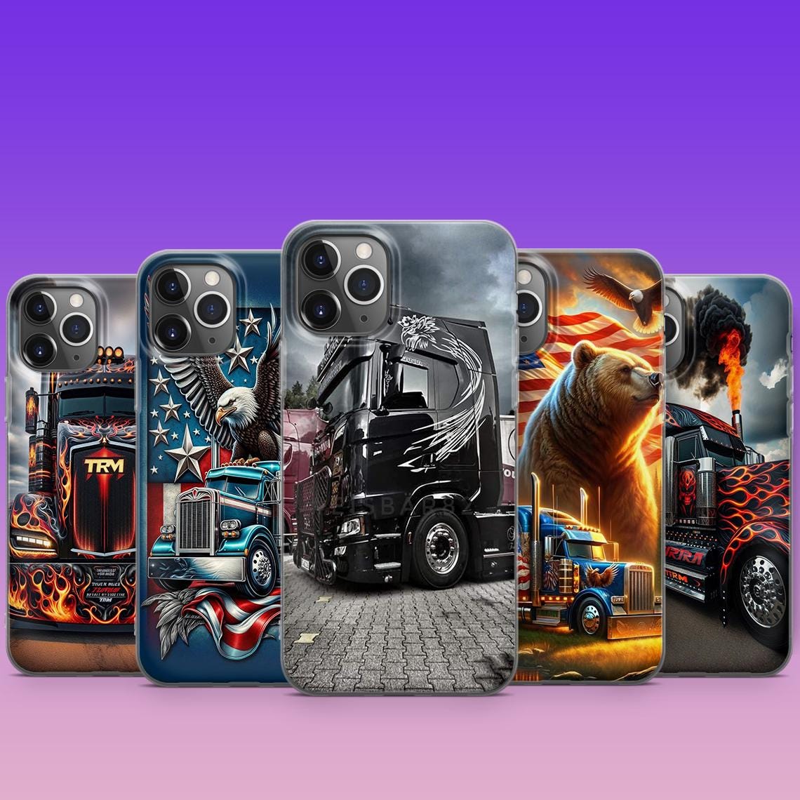 TRUCK Phone Case for iPhone 17 Pro Max 16 Pro 15 14 13 12 Fit