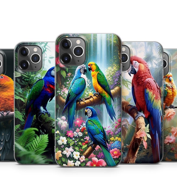 Cute Parrots Protective Durable Phone Case for iPhone 15 14 13 12 11 X XS Samsung S23 S22 S21 S20 S10 Note 20 Ultra Huawei GooglePixel