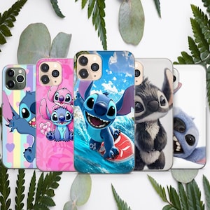 Coque de téléphone Stitch Cartoon pour iPhone 16, 15, 14, 13, 12, 11, Samsung S25, S24, S23, S22, S21, S20, Google Pixel 9 Pro XL, 8, 7, 6, 5