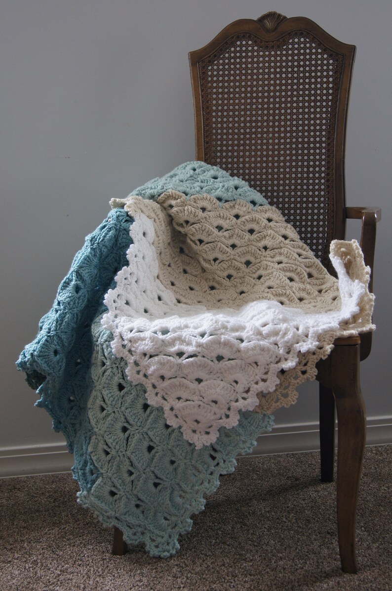 Seascape Crochet Blanket Etsy