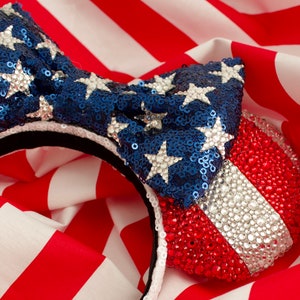 Luxury Stars and Stripes Crystal Ears