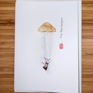 Parasol mushroom, Watercolor  5"x7" Greeting Card Edible Mushroom, Original watercolor card, Card with Envelope, Blank Card.