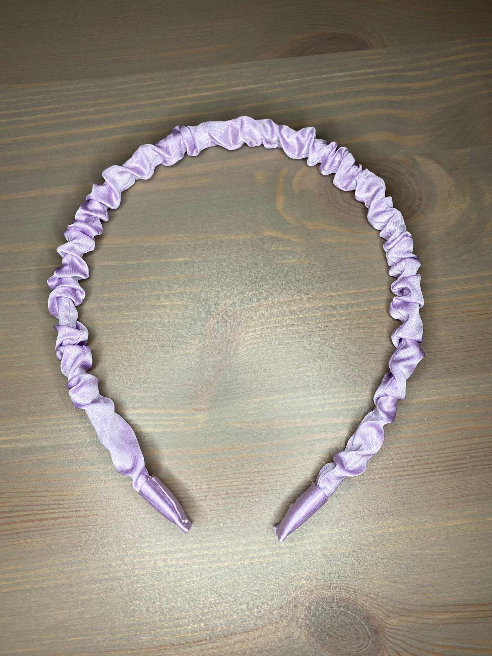 Lilac satin ruched headband hairband crown jewel crystal Etsy