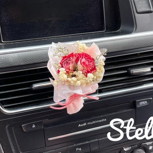 Handmade Mini dried flower bouquet in glass bottle⋆ Car Accessories ⋆ Vent Clip Scent Diffuser ⋆ Perfume Decoration ⋆ Gifts for Her