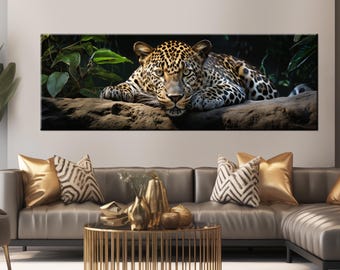 Leopard Canvas Print, Jungle Animal Art, Wildlife Safari Decor