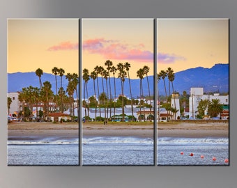 Santa Barbara Beach Canvas Print, Coastal Wall Art