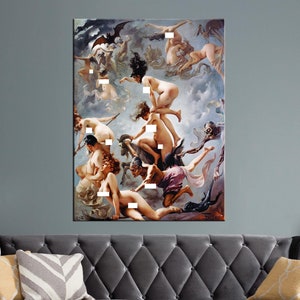 Luis Ricardo Falero canvas, Luis Ricardo Falero Reproduction, Witches Going to The Sabbath Print