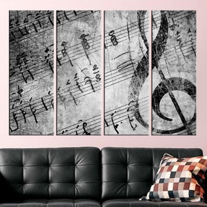 Music Notes Canvas, Musical Gift Wall Art, Music Print