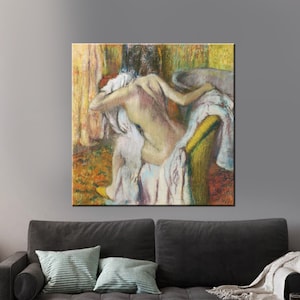 Edgar Degas Reproduction Canvas Print, Edgar Degas After the Bath, Woman drying herself Canvas Print