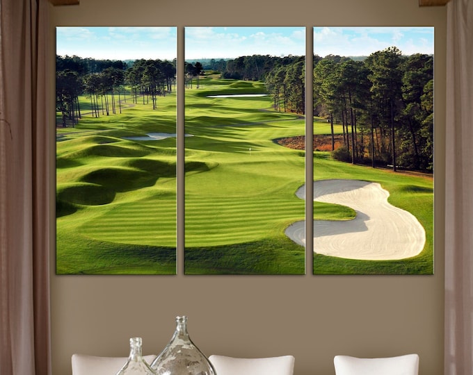 Golf Course Wall Art, Golf Сlub Canvas, Golf Course Wall Decor, Golf Player Gift, Large Golf Poster