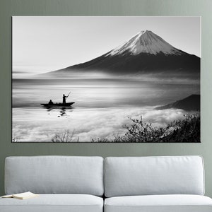 Mount Wall Art, Mount Fuji Canvas, Mountains Decoration, Landscape Print, Mountains Print, Office Wall Decor, Trendy style print