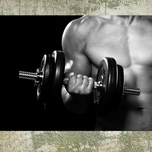 Gym Dumbbell Canvas Print: Fitness Motivation Wall Art