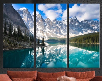 Banff Canvas Print, Moraine Lake Wall Art, National Park Canvas, Mountains Canvas, Canyon Forest Wall, Mountains decor, large canvas, gift