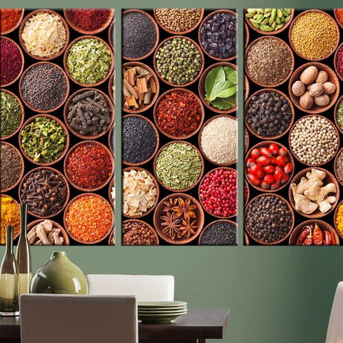 Spices Wall Art Health Food Canvas Restaurant Decor Kitchen Etsy