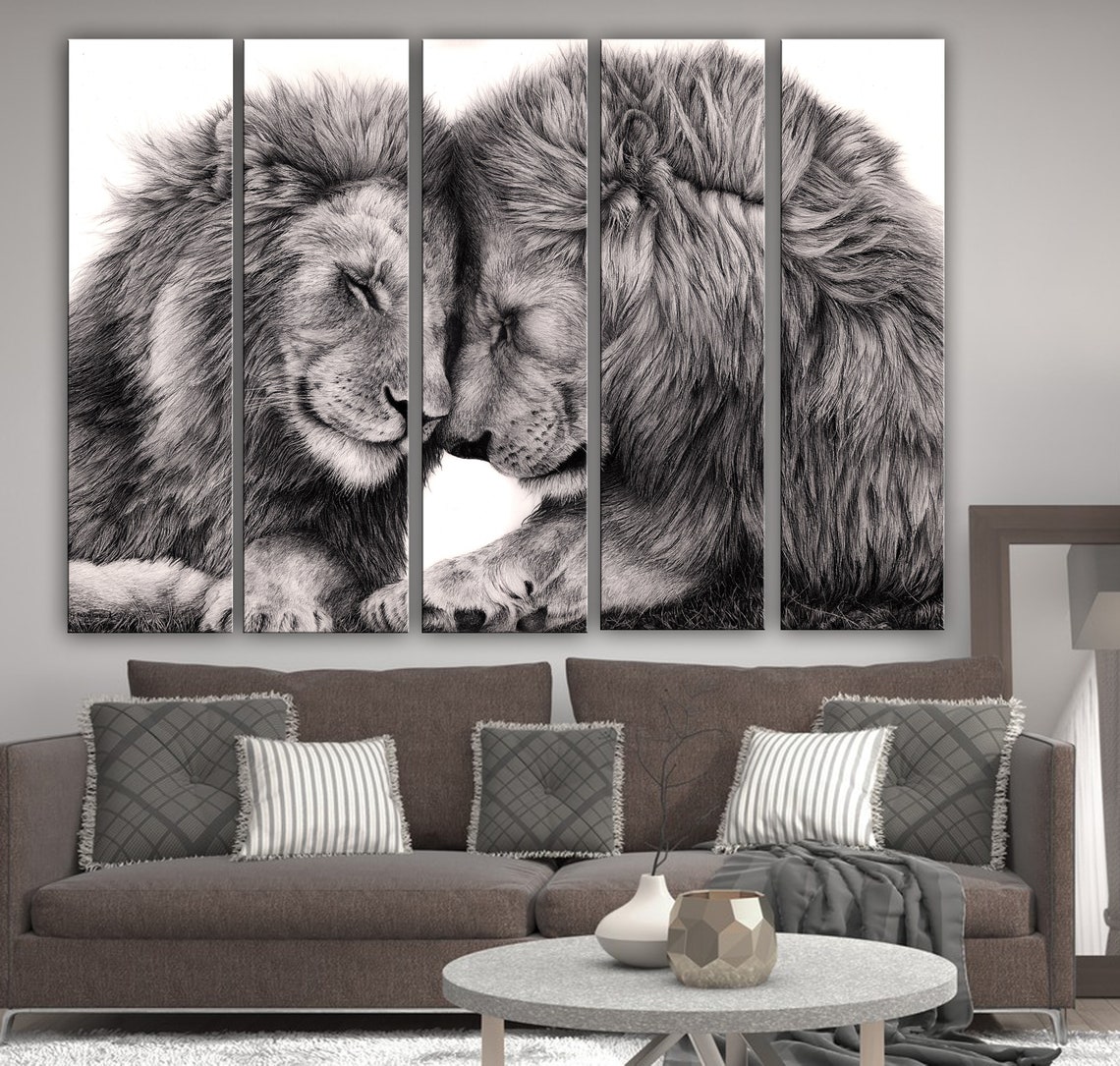 Lions Wall Art Lions Canvas Pride Lions Print Lions Love Etsy