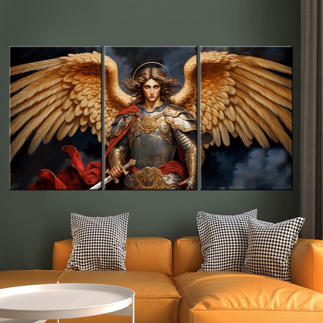St. Michael the Archangel Canvas Print: Religious Angel Wall Art - Etsy
