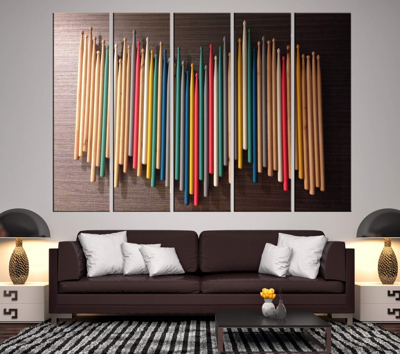 Drumstick Wall Art, Drummer Canvas, Music Decor, Drum Sticks Wall Art