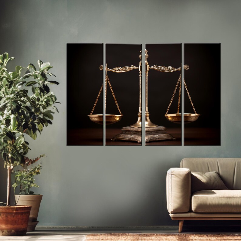 Scales of Justice Canvas Print | Law Office Wall Art | Lawyer Gift ...