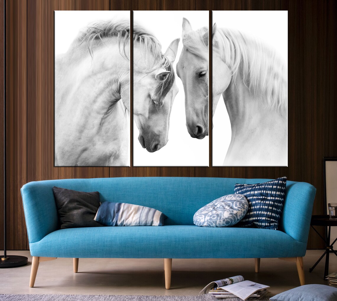 Horses Canvas Horse Lovers Photo Couple of Horses Canvas Etsy