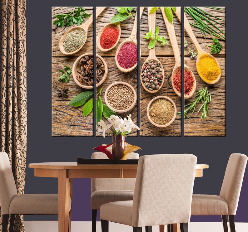 Spice Choices Canvas Herbs and Spices Wall Art Chef Gift Etsy