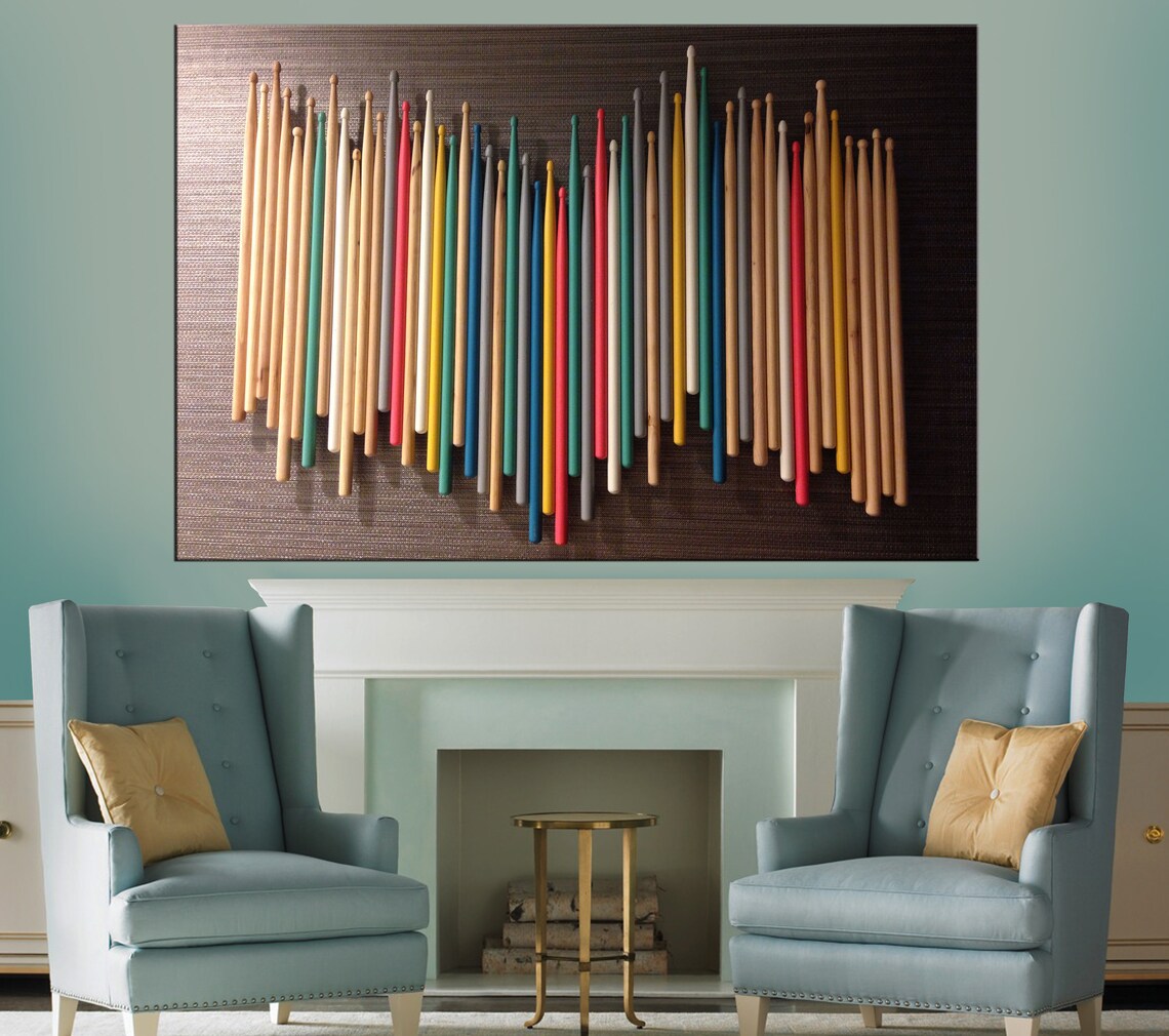 Drumstick Wall Art Drummer Canvas Music Decor Drum sticks Etsy