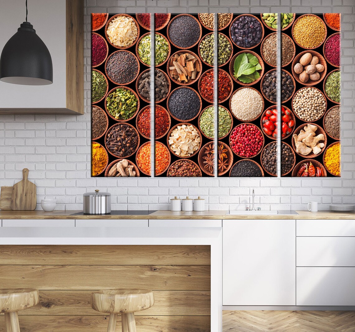 Spice Choices Canvas Herbs and Spices Wall Art Chef Gift Etsy