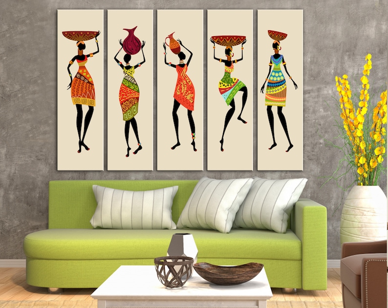Ethnic Canvas African Wall Decor for Home Folk Panel Art for Etsy