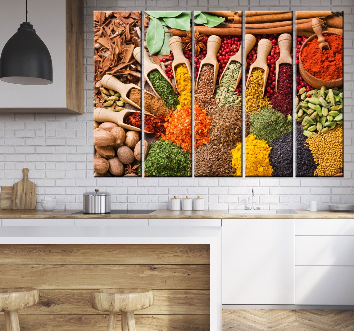 Spice Choices Canvas Herbs and Spices Wall Art Chef Gift Etsy