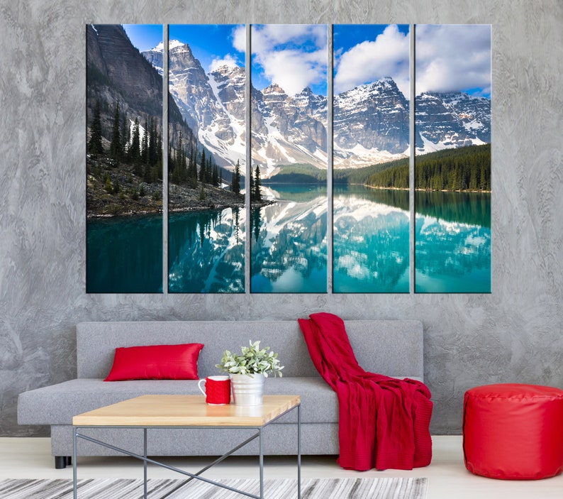 Moraine Lake in Banff National Park Wall Art Decor Canvas Printing