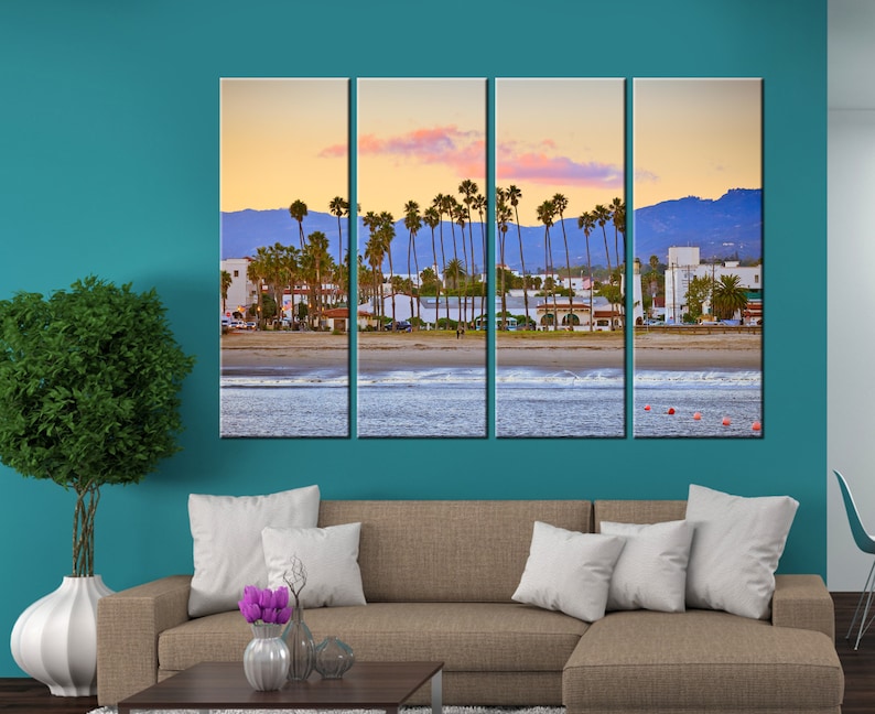 Santa Barbara Canvas Santa Barbara Wall Art Santa Barbara Etsy