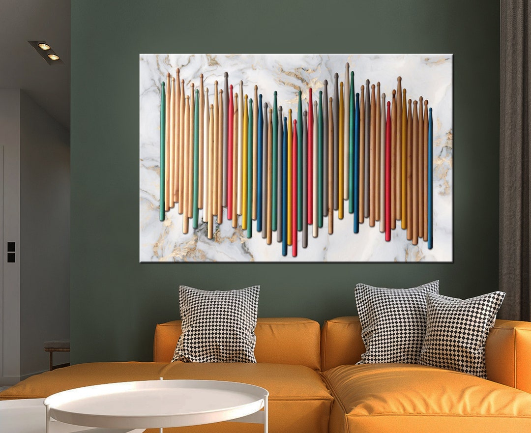 Drumstick Wall Art, Drummer Canvas, Music Decor, Drum Sticks Wall Art