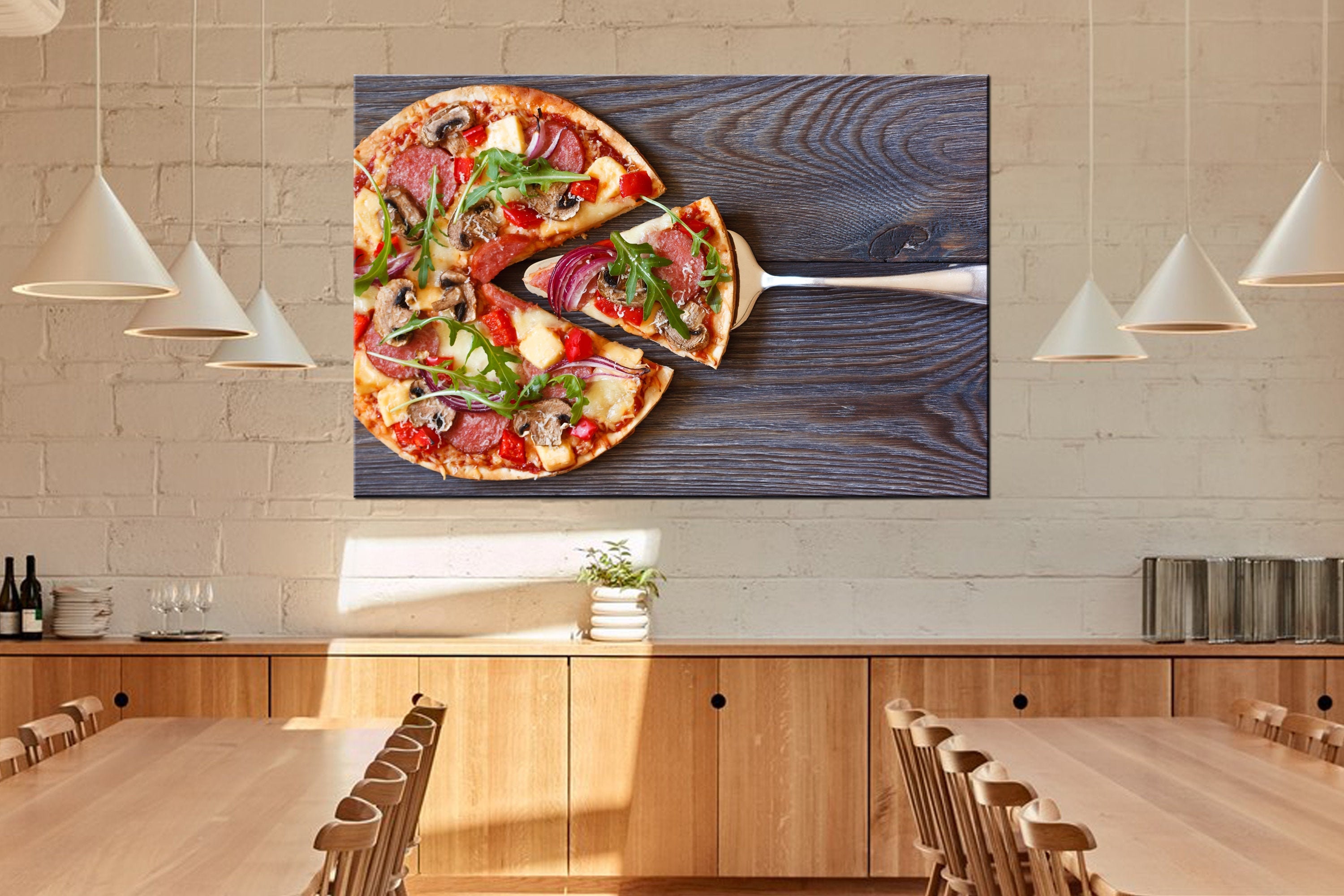 Italian Pizza Decor Cafe wall art Restaurant Decor Food | Etsy
