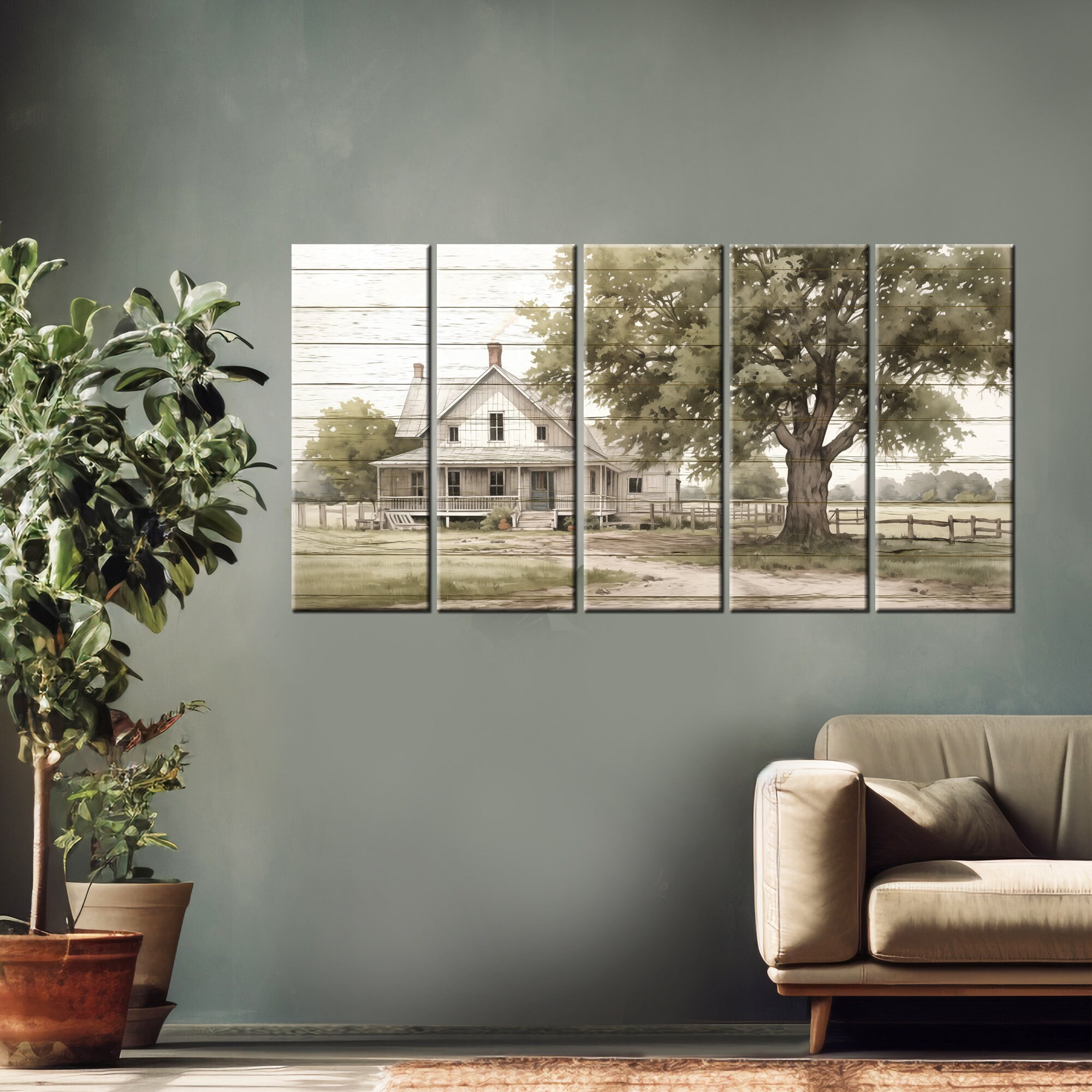 Vintage Farmhouse Canvas Print, Farmhouse Wall Art Decor, Old Farmhouse ...